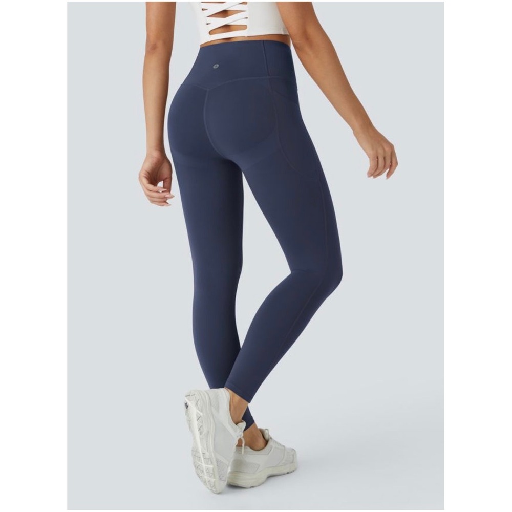 Halara UltraSculpt High Waisted Leggings indigo Blue XS Pockets Tummy Sculpting